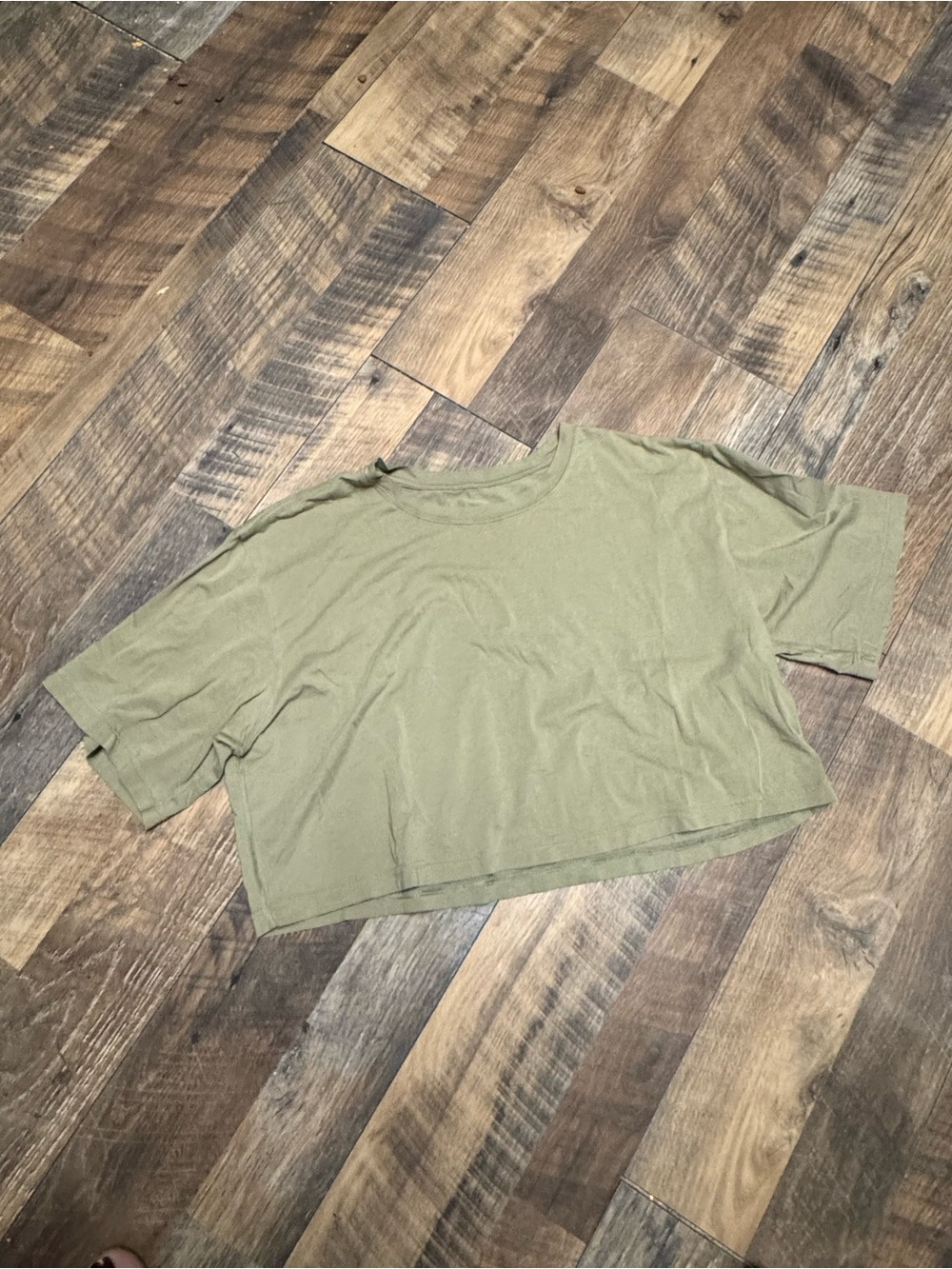 CRZ YOGA Olive Cropped Crew Tee